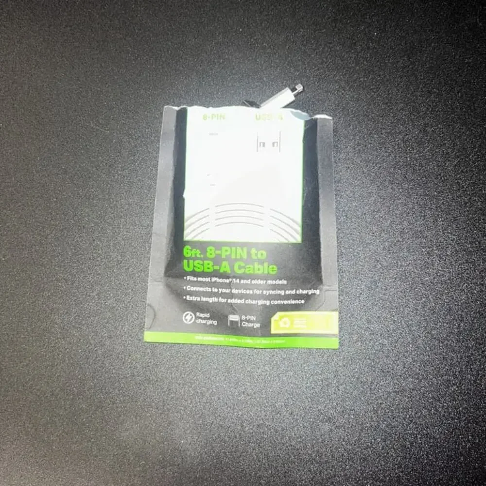 New 6 Foot 8-Pin to USB-A Cable